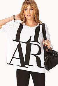 Forever21 Liar Graphic Poncho Tee