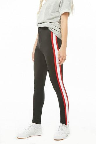 Forever21 Striped-trim Knit Pants