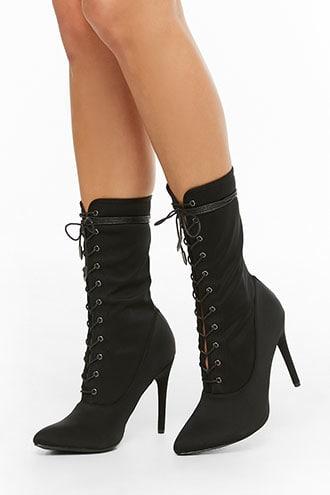 Forever21 Lace Up Stiletto Booties