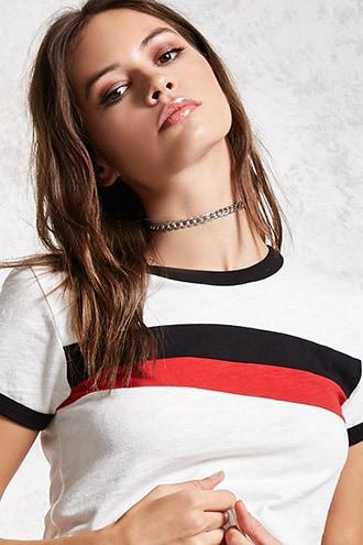 Forever21 Stripe Ringer Tee