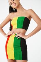 Forever21 Ribbed Colorblock Bodycon Mini Skirt