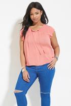 Forever21 Plus Women's  Plus Size Tasseled Peasant Top