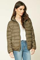 Forever21 Women's  Zip-up Puffy Jacket