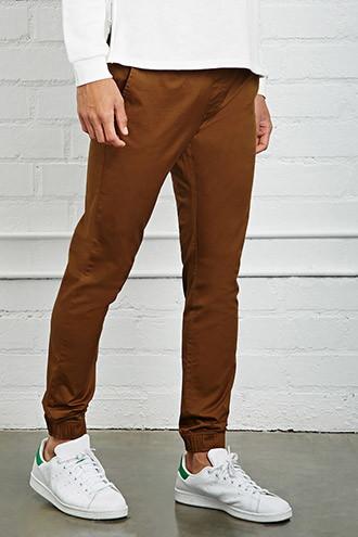 21 Men Men's  Mustard Drawstring Woven Joggers
