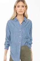 Forever21 Pinstriped Button-front Shirt