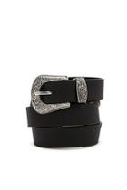 Forever21 Faux Leather Etched-buckle Hip Belt