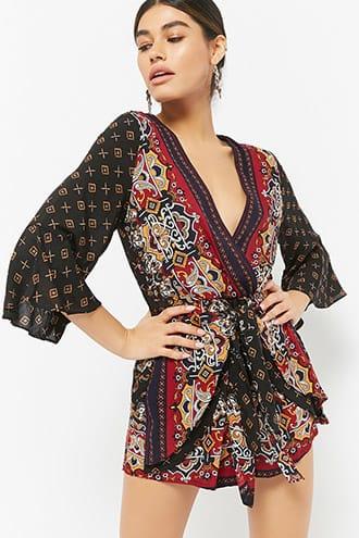 Forever21 Selfie Leslie Ornate Print Romper