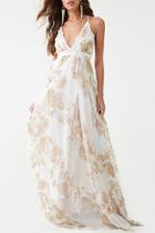 Forever21 Floral Mesh Flowy Gown