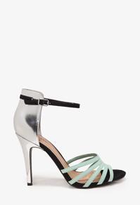 Forever21 Metallic Heel Strappy Sandals