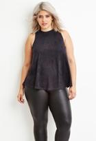 Forever21 Plus Women's  Plus Size Faux Suede Top (charcoal)