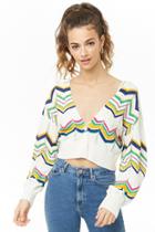 Forever21 Cropped Chevron Print Sweater