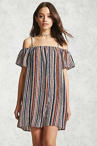 Forever21 Self-tie Open-shoulder Dress