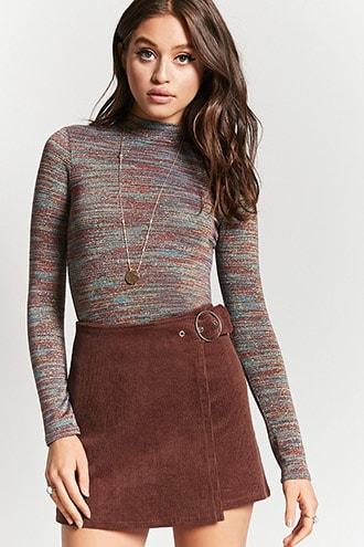 Forever21 Belted Corduroy Mini Skirt