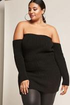 Forever21 Plus Size Ribbed Knit Off-the-shoulder Dress