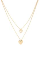 Forever21 Layered Heart Pendant Chain Necklace