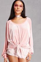 Forever21 Velvet Tie-waist Sweatshirt