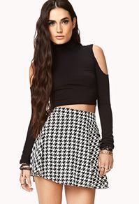 Forever21 Retro Houndstooth Skater Skirt