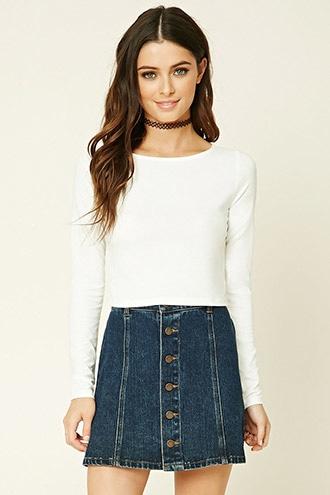 Forever21 Plus Women's  Scoop-neck Crop Top