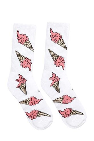 Forever21 Men Ice Cream Graphic Crew Socks