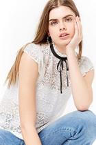 Forever21 Tie-neck Lace Top