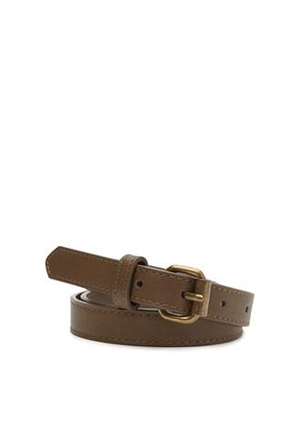 Forever21 Faux Leather Skinny Belt (olive)