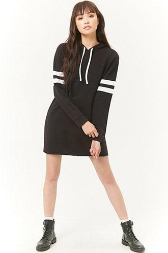 Forever21 French Terry Varsity Hooded Dress
