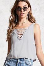 Forever21 Crepe Lace-up Top
