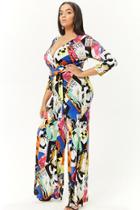 Forever21 Plus Size Art Deco Print Palazzo Jumpsuit