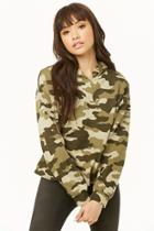 Forever21 Camo Print Hooded Top