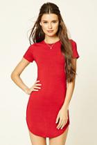 Forever21 Women's  Brick Curved Hem T-shirt Dress