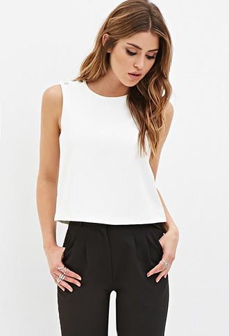 Forever21 Buttoned-shoulder Boxy Top