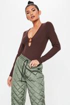 Forever21 Missguided O-ring Ribbed Bodysuit