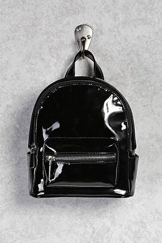 Forever21 Faux Patent Mini Backpack