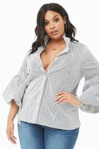 Forever21 Plus Size Pinstriped Bell Sleeve Top