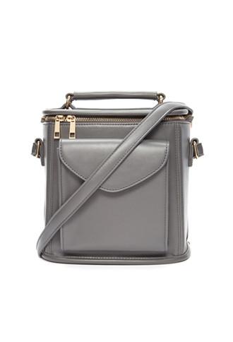 Forever21 Faux Leather Crossbody (grey)