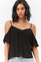 Forever21 Crochet-trim Open-shoulder Top