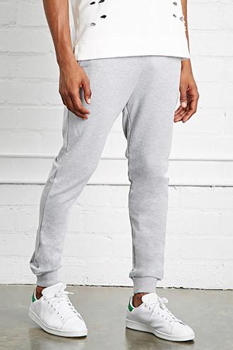 21 Men Men's  Heather Grey Drawstring Heathered Sweatpants
