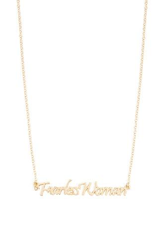 Forever21 Fearless Woman Pendant Necklace