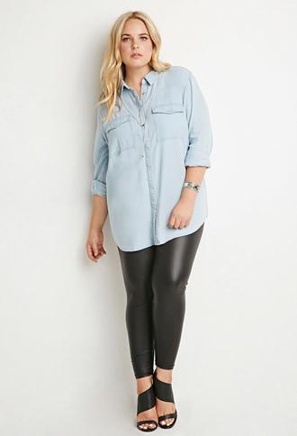 Forever21 Plus Classic Chambray Shirt
