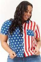 Forever21 Plus Size American Flag Print Shirt