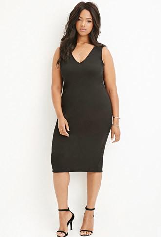 Forever21 Plus V-neck Bodycon Dress