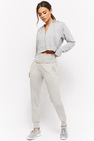 Forever21 Active Heathered Foldover Joggers