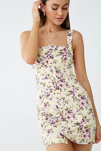 Forever21 Floral Button Front Mini Dress