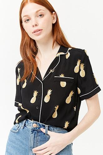 Forever21 Pineapple Print Top