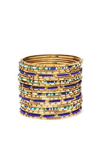 Forever21 Blue & Turquoise Beaded Bangle Set