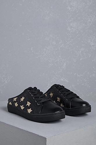 Forever21 Star Cutout Low-top Slip Ons