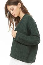 Forever21 Boxy Ribbed Open-front Cardigan