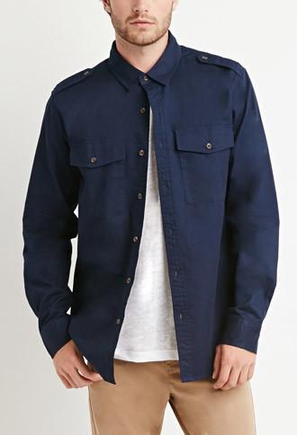 21 Men Men's  Utility Pocket Shirt (navy)