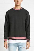 21 Men Men's  Stripe-trimmed Sweater