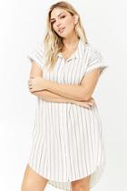 Forever21 Plus Size Striped Button-front Dress